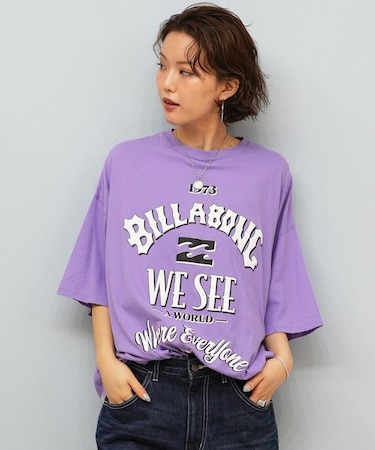 BILLABONG(ビラボン)半袖Tシャツ アーチロゴ オーバーサイズ BF014-U01 BF014U01/レディース ムラサキスポーツ