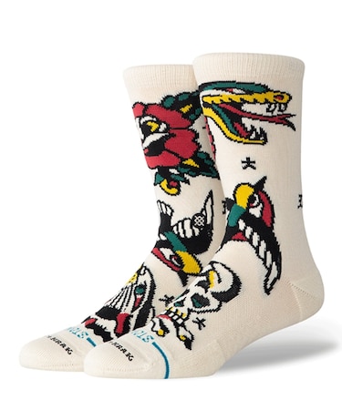 STANCE(スタンス)バート・クラック コラボモデル FLASH CREW A555C25FLA#CVS ソックス 靴下 ユニセックス ムラサキスポーツ