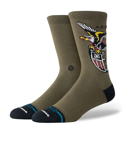 STANCE(スタンス)バート・クラック コラボモデル THE EAGLE CREW A555C25THE#MGN ソックス 靴下 ユニセックス ムラサキスポーツ