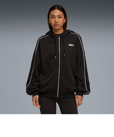 PUMA(プーマ)PUMA x ROSE BLACKPINK ロゼ コラボ T7 オーバーサイズ フルジップ フーディ633801 韓国 レディース ムラサキスポーツ