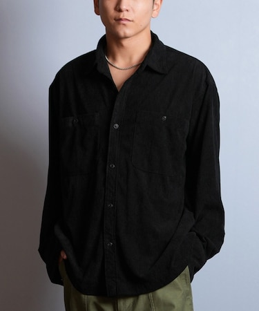 【限定】DEAR LAUREL(ディアローレル)長袖シャツ コーデュロイ 無地 シンプル CORDUROY SHIRT D25F-2602/メンズ ムラサキスポーツ限定