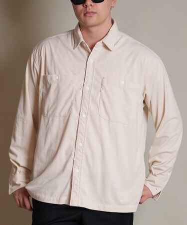 【限定】DEAR LAUREL(ディアローレル)長袖シャツ コーデュロイ 無地 シンプル CORDUROY SHIRT D25F-2602/メンズ ムラサキスポーツ限定