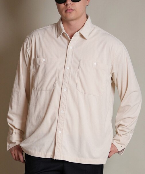 【限定】DEAR LAUREL(ディアローレル)長袖シャツ コーデュロイ 無地 シンプル CORDUROY SHIRT D25F-2602/メンズ ムラサキスポーツ限定