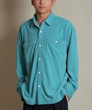 【限定】DEAR LAUREL(ディアローレル)長袖シャツ コーデュロイ 無地 シンプル CORDUROY SHIRT D25F-2602/メンズ ムラサキスポーツ限定