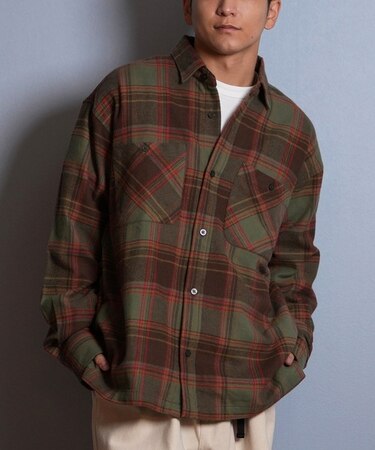 【限定】DEAR LAUREL(ディアローレル)長袖シャツ チェック ネルシャツ FLANNEL SHIRT D25F-2603/メンズ ムラサキスポーツ限定