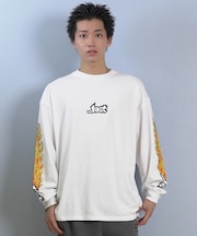 【限定】lost 長袖 Tシャツ ロンT 袖プリントL25F-2204 ロスト/メンズ ムラサキスポーツ限定