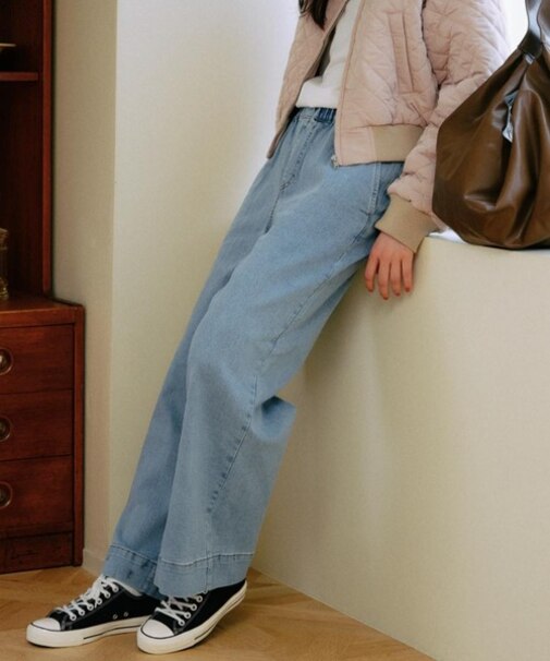 【限定】RIKKAFEMME/ロングパンツ デニム パンツ Gパン デニムイージーパンツ RF25FW12 リッカファム レディース ムラサキスポーツ限定