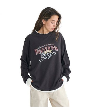 ROXY(ロキシー)長袖Tシャツ ロンT ROOM SERVISE ウィメンズ RLT254606T/レディース ムラサキスポーツ