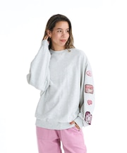 ROXY(ロキシー)トレーナー 長袖スウェット 長袖Tシャツ SUN BREAK ウィメンズ ワッペン RPO254609T/レディース ムラサキスポーツ