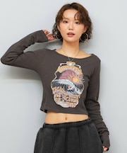 BILLABONG(ビラボン)長袖 Tシャツ ロンT ショート丈 BF014-058 BF014058/レディース ムラサキスポーツ