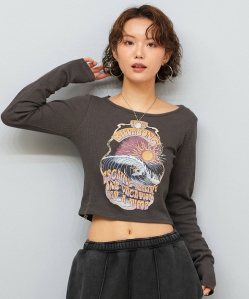 BILLABONG(ビラボン)長袖 Tシャツ ロンT ショート丈 BF014-058 BF014058/レディース ムラサキスポーツ