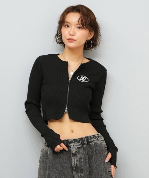 DC(ディーシー)長袖 ジップアップ ロンT TELECO ZIP CARDIGAN LCD254310/レディース ムラサキスポーツ