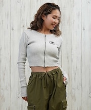 DC(ディーシー)長袖 ジップアップ ロンT TELECO ZIP CARDIGAN LCD254310/レディース ムラサキスポーツ