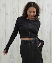 DC(ディーシー)長袖 ジップアップ ロンT TELECO ZIP CARDIGAN LCD254310/レディース ムラサキスポーツ