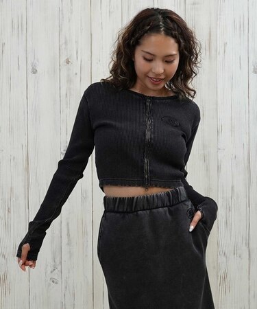 DC(ディーシー)長袖 ジップアップ ロンT TELECO ZIP CARDIGAN LCD254310/レディース ムラサキスポーツ