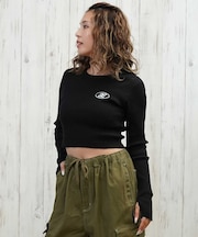 DC(ディーシー)長袖 クロップド丈 ロンT TELECO SHORT LS LLT254311/レディース ムラサキスポーツ