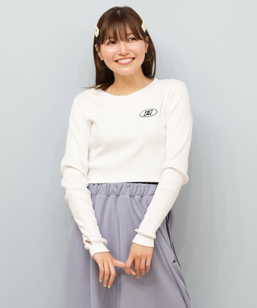 DC(ディーシー)長袖 クロップド丈 ロンT TELECO SHORT LS LLT254311/レディース ムラサキスポーツ