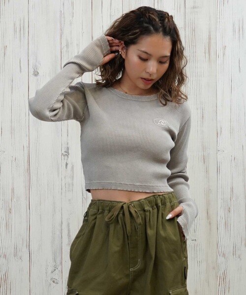DC(ディーシー)長袖 クロップド丈 ロンT TELECO SHORT LS