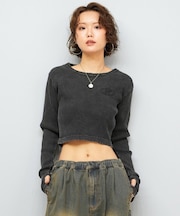 DC(ディーシー)長袖 クロップド丈 ロンT TELECO SHORT LS LLT254311/レディース ムラサキスポーツ