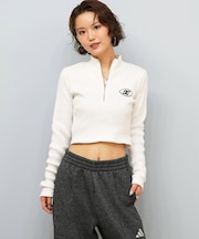 DC(ディーシー)長袖 クロップド丈 ハーフジップ ロンT TELECO LLT254312/レディース ムラサキスポーツ