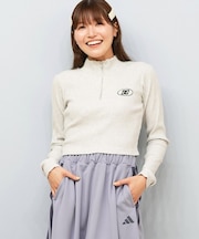 DC(ディーシー)長袖 クロップド丈 ハーフジップ ロンT TELECO LLT254312/レディース ムラサキスポーツ