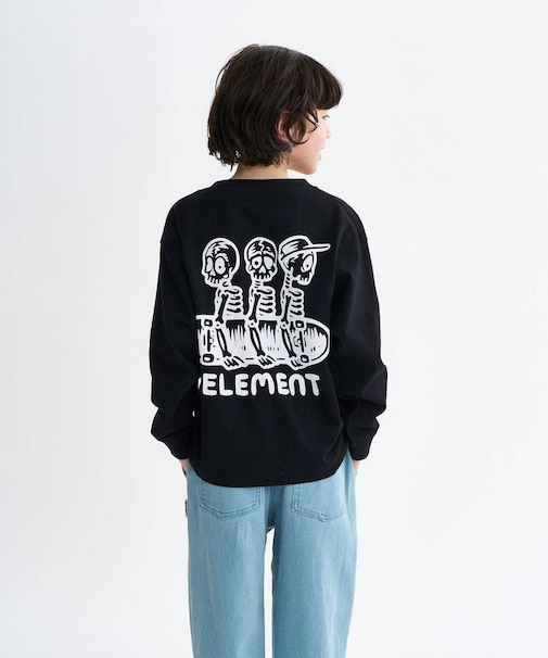 ELEMENT キッズ 長袖 Tシャツ バックプリント ロンT BF026-060 ジュニア 子供 エレメント /男の子 女の子 ムラサキスポーツ