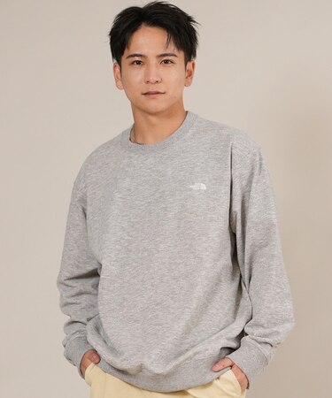THE NORTH FACE(ザ・ノースフェイス)スモールロゴヘザースウェットクルー NT62532 裏毛 スウェット トレーナー 長袖/ユニセックス メンズ ムラサキスポーツ