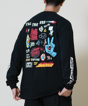 【限定】SANTACRUZ /長袖 Tシャツ ロンT メンズ バックプリント 502254404 サンタクルーズ メンズ ムラサキスポーツ限定