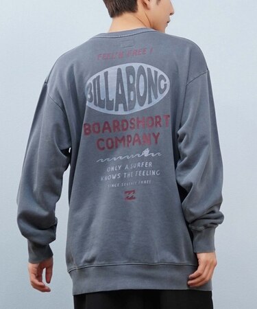 BILLABONG/長袖トレーナー スウェット クルーネック ロゴ バックプリント 裏毛 ウォッシュ加工 BF012-003 エレメント メンズ ムラサキスポーツ