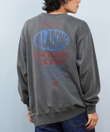 BILLABONG/長袖トレーナー スウェット クルーネック ロゴ バックプリント 裏毛 ウォッシュ加工 BF012-003 エレメント メンズ ムラサキスポーツ