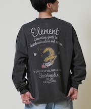 ELEMENT /長袖Tシャツ ロンT バックプリント 古着風 BF022-055 クルーネック メンズ ムラサキスポーツ