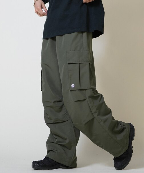 ELEMENT/ワイドカーゴパンツ ロンパン BF022-709 ウエストゴム ワイドパンツ メンズ ムラサキスポーツ
