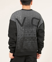 RVCA /長袖 トレーナー スウェット メンズ バックプリント FADE BACK SIDE ARCH BF042-001 ルーカ メンズ ムラサキスポーツ