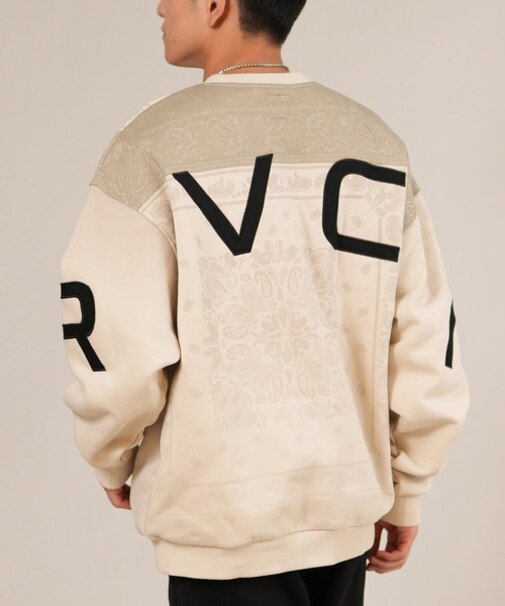 RVCA /長袖 トレーナー スウェット メンズ バックプリント FADE BACK SIDE ARCH BF042-001 ルーカ メンズ ムラサキスポーツ