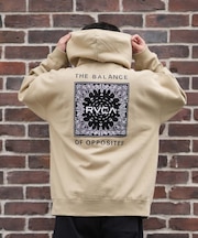 RVCA /長袖 プルオーバー パーカー バックプリント BANDANA BALANCE HD BF042-P01 ルーカ メンズ ムラサキスポーツ