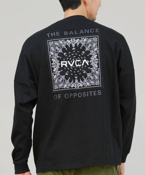 RVCA /長袖 Tシャツ ロンT メンズ バックプリント ペイズリー柄 ロゴ BANDANA BALANCE LT BF042-P50 ルーカ メンズ ムラサキスポーツ