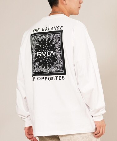 RVCA /長袖 Tシャツ ロンT メンズ バックプリント ペイズリー柄 ロゴ BANDANA BALANCE LT BF042-P50 ルーカ メンズ ムラサキスポーツ