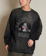 【限定】DEARLAUREL/トレーナー クルーネック スウェット 裏毛 カレッジロゴ風 ヴィンテージ加工 Vintage Crew D25F-11 ディアローレル メンズ ムラサキスポーツ限定