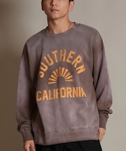 【限定】DEARLAUREL/トレーナー クルーネック スウェット 裏毛 カレッジロゴ風 ヴィンテージ加工 Vintage Crew D25F-11 ディアローレル メンズ ムラサキスポーツ限定