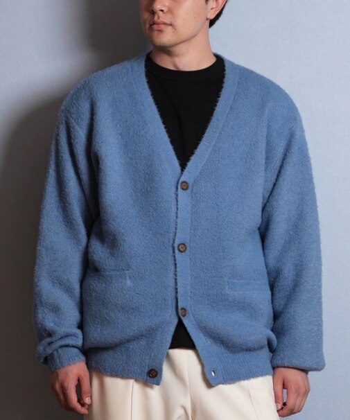 【限定】DEARLAUREL/カーディガン セーター ニット 長袖 D25F-1302 ディアローレル メンズ ムラサキスポーツ限定