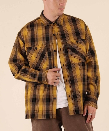 【限定】DEARLAUREL/HEAVY FLANNEL SHIRT ネルシャツ チェック柄 D25F-2601 ディアローレル メンズ ムラサキスポーツ限定