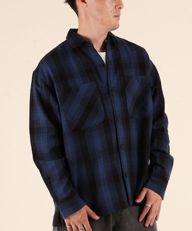 【限定】DEARLAUREL/HEAVY FLANNEL SHIRT ネルシャツ チェック柄 D25F-2601 ディアローレル メンズ ムラサキスポーツ限定