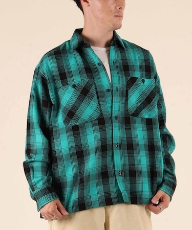 【限定】DEARLAUREL/HEAVY FLANNEL SHIRT ネルシャツ チェック柄 D25F-2601 ディアローレル メンズ ムラサキスポーツ限定
