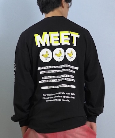 【限定】DEARLAUREL× BYRD コラボ/長袖 Tシャツ ロンT バックプリント DL25F-BYRD01 ディアローレル ×バード メンズ ムラサキスポーツ限定