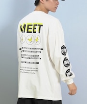 【限定】DEARLAUREL× BYRD コラボ/長袖 Tシャツ ロンT バックプリント DL25F-BYRD01 ディアローレル ×バード メンズ ムラサキスポーツ限定