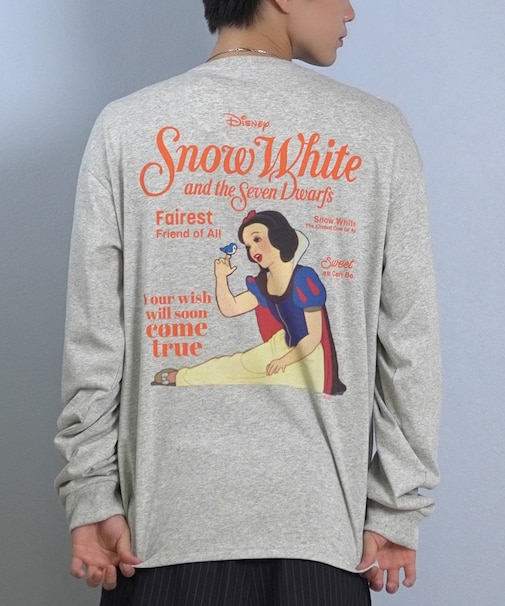 【限定】DEARLAUREL× Disney× JM コラボ/長袖 Tシャツ ロンT メンズ バックプリント 白雪姫 DL25F-JM2201 ディアローレル ×ディズニー ×ジャクソンマティス メンズ ムラサキスポーツ限定