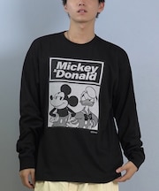 【限定】DEARLAUREL× Disney× JM コラボ/長袖 Tシャツ ロンT メンズ ミッキー ドナルド DL25F-JM2203 ディアローレル×ディズニー×ジャクソンマティス メンズ ムラサキスポーツ限定