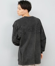 DC/長袖Tシャツ ロンT メンズ バックプリント 古着風 ヴィンテージ加工 DLT254044 ディーシー メンズ ムラサキスポーツ