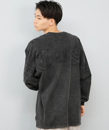 DC/長袖Tシャツ ロンT メンズ バックプリント 古着風 ヴィンテージ加工 DLT254044 ディーシー メンズ ムラサキスポーツ