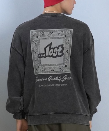 【限定】lost/長袖トレーナー スウェット バックプリント L25F-1102 ロスト メンズ ムラサキスポーツ限定